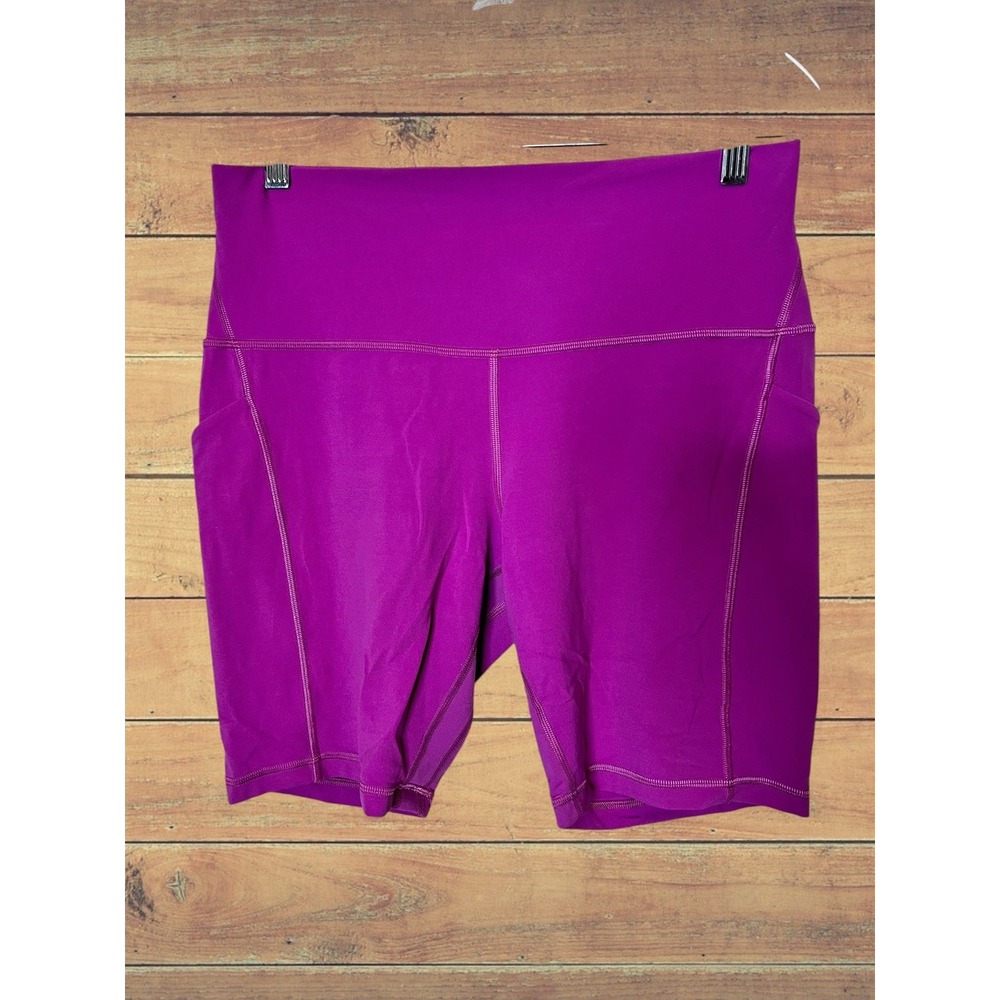 Lululemon Wild Plum Align High Rise Short 8" Pockets Size 12 W7BU7S Purple